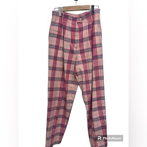 Vintage plaid pink high waist pant Braun